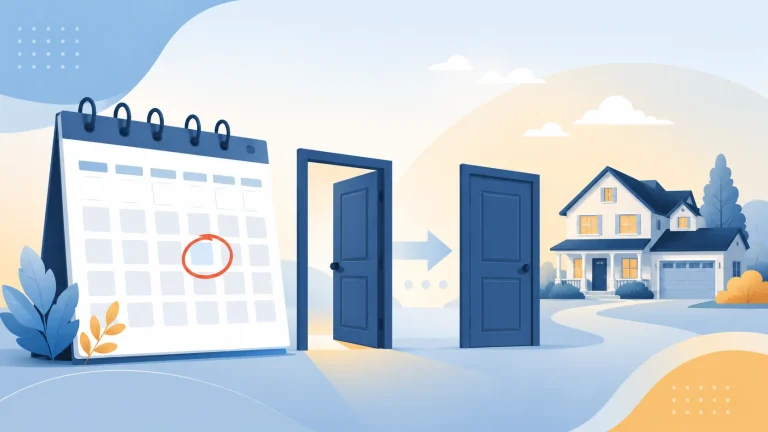 Calendar showing HELOC draw period end date with closing door representing credit line transition