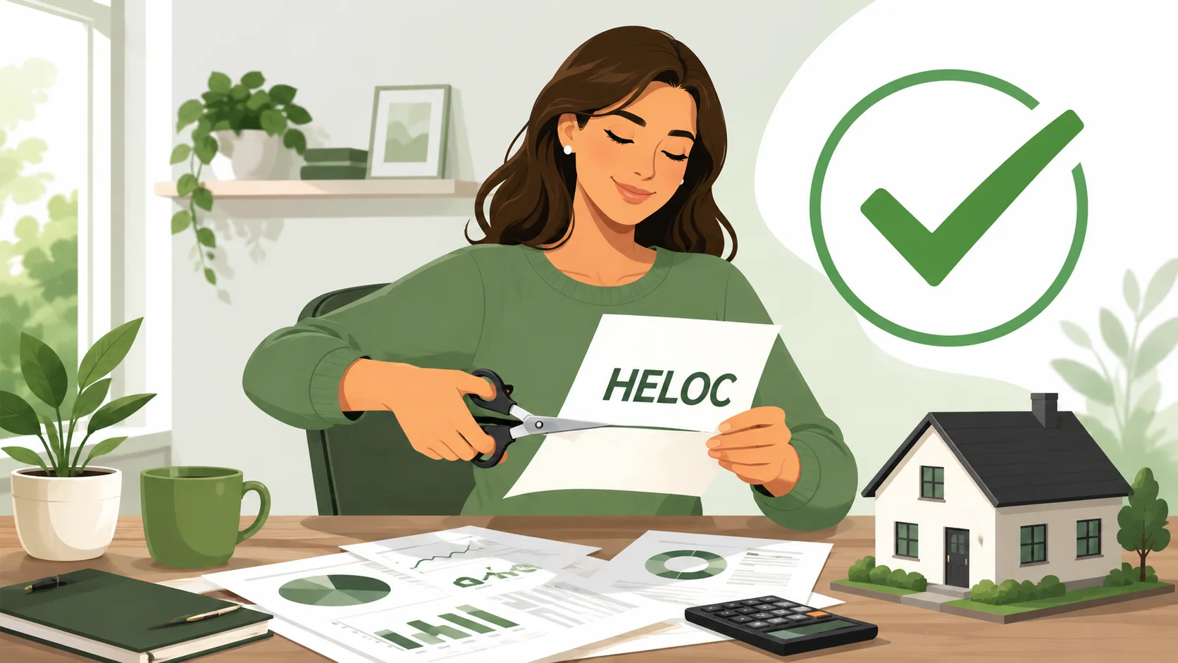 Homeowner paying off HELOC early by eliminating home equity line of credit debt