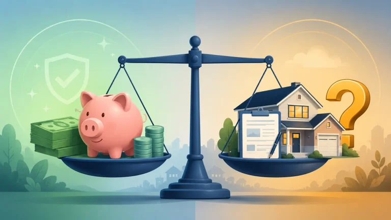 Illustration comparing traditional cash emergency fund versus HELOC as emergency backup strategy