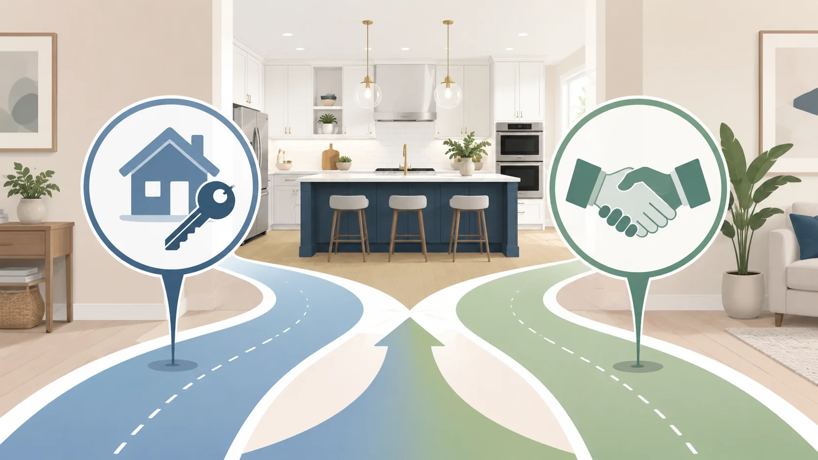 Illustration comparing HELOC versus personal loan for home improvement financing