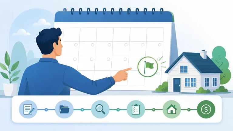 Homeowner tracking HELOC approval timeline on calendar from application to funded