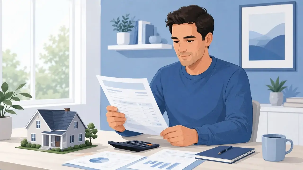 Homeowner reviewing interest-only HELOC payment on monthly statement